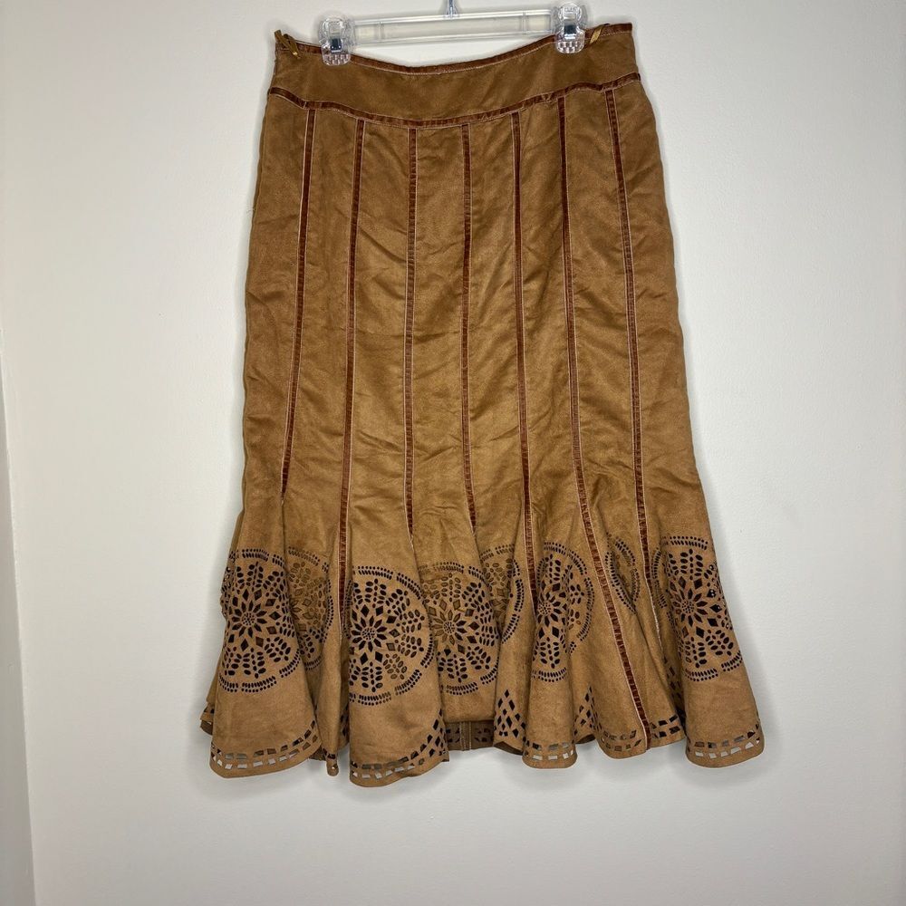 Womens Alberto Makali Suede Maxi Skirt Size 12 Cottage Core